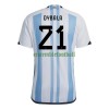 Maillot de Supporter Argentine Dybala 21 Domicile Coupe du Monde 2022 Pour Homme